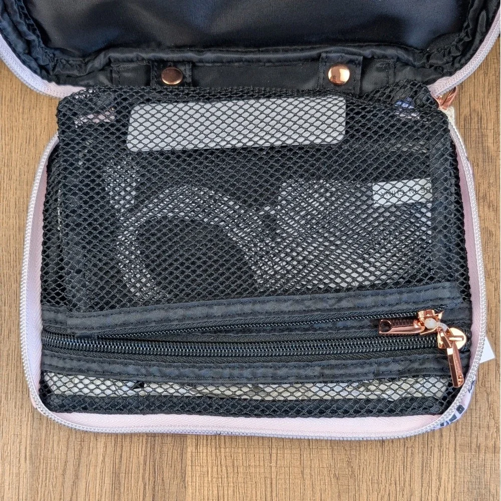 Tartan + Twine Pink Paris Eiffel Tower Tech Organizer Travel Case Rose Gold NEW